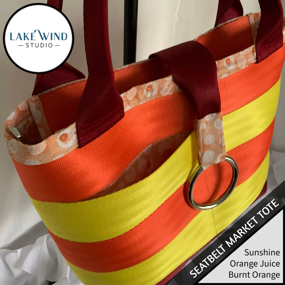 Seatbelt tote bag - orange, yellow