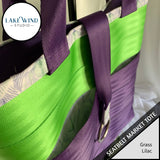Seatbelt tote bag - green and lilac