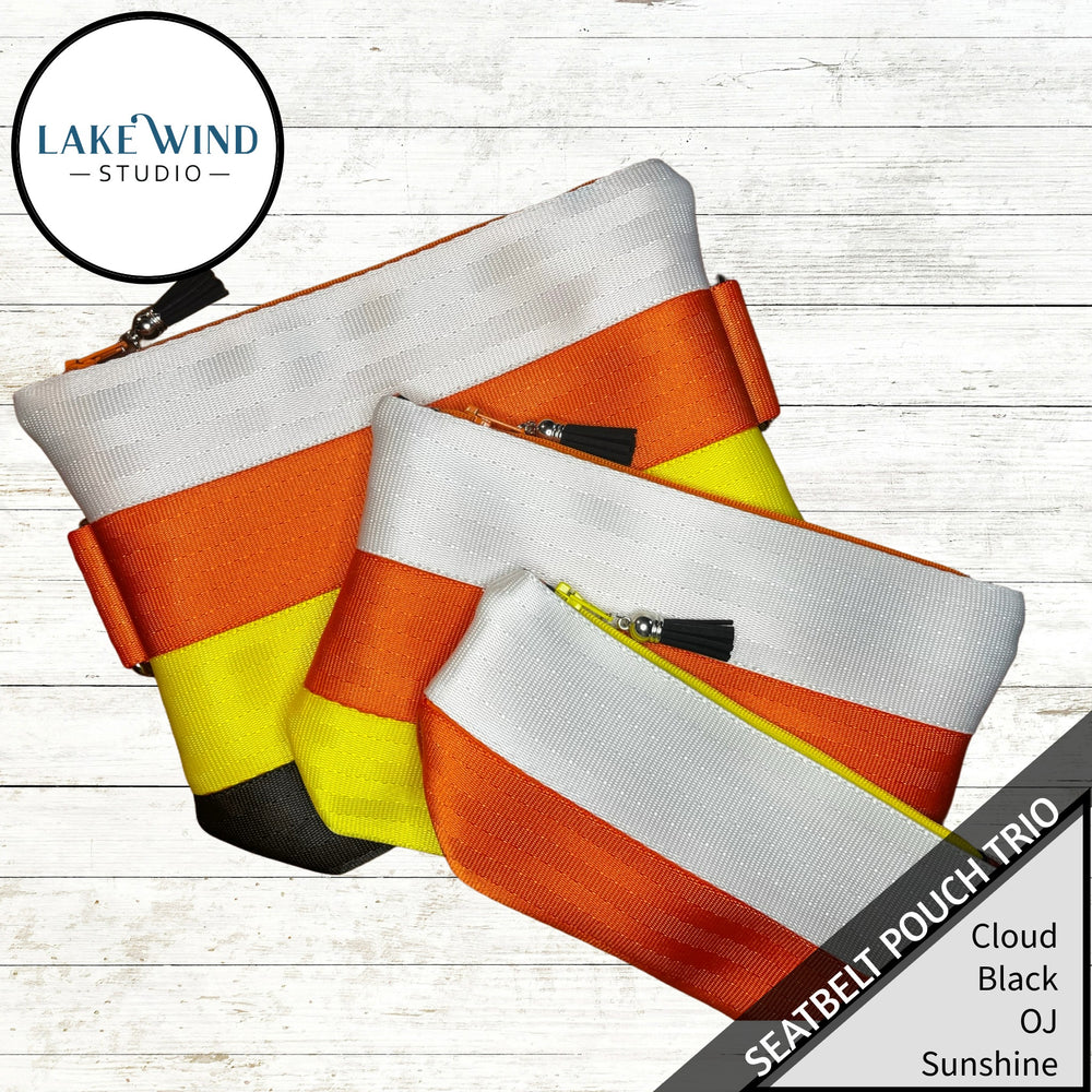 Seatbelt pouch bags - black, yellow, orange, white