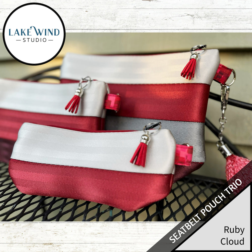 Seatbelt pouch bags - red and white
