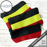 Seatbelt pouch bags - black, red, yellow