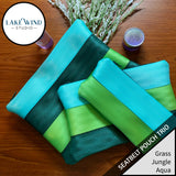 Seatbelt pouch bags - green and teal
