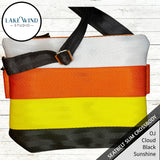 Slim Seatbelt Crossbody Bag -black, orange, yellow, white