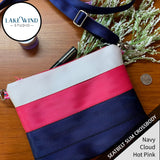 Slim Seatbelt Crossbody Bag - navy, pink, white