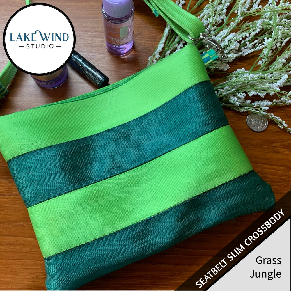 Slim Seatbelt Crossbody Bag - green