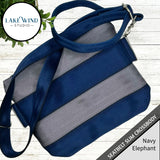 Slim Seatbelt Crossbody Bag - navy and gray