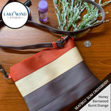 Slim Seatbelt Crossbody Bag - orange, brown, tan