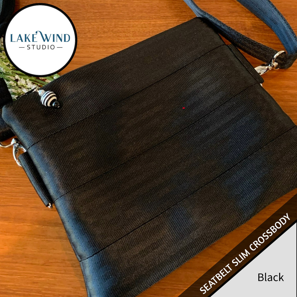 Slim Seatbelt Crossbody Bag - black