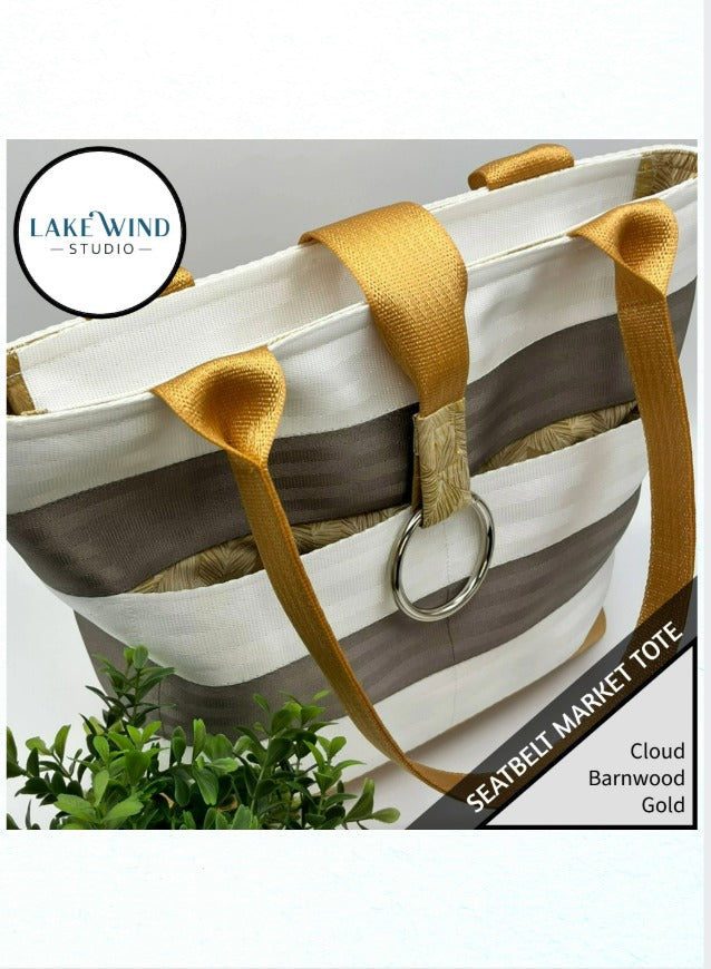 Seatbelt tote bag - Cloud, barnwood, Goldfish