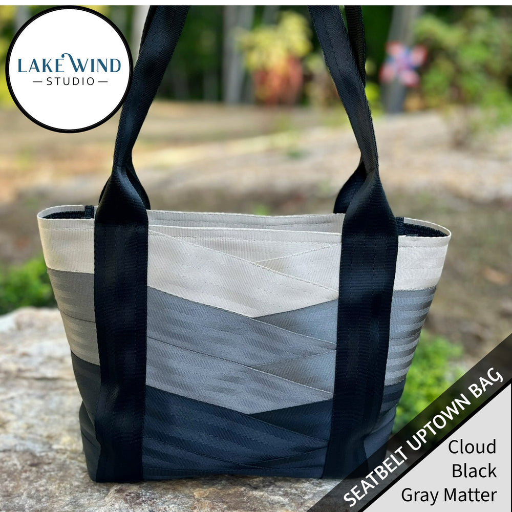 Uptown seatbelt bag - black, white, gray