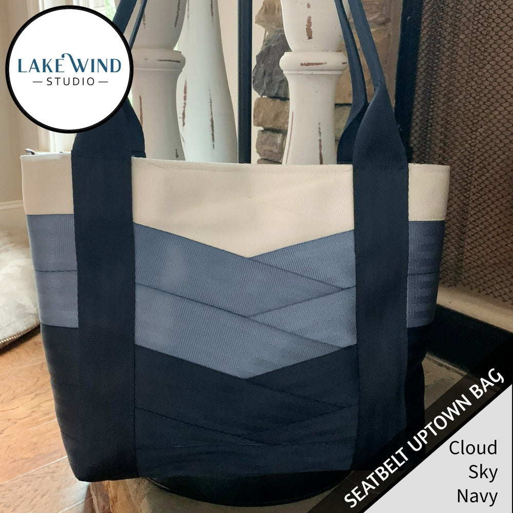 Uptown seatbelt bag - navy, sky, white