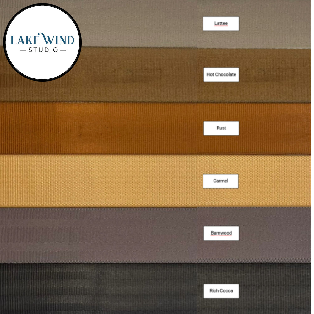 Color swatch of 2 inch seatbelt webbing - shades of brown