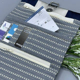 Custom Seatbelt Ladies Wallet - Navy & Silver - Lake Wind Studio