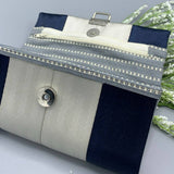 Custom Seatbelt Ladies Wallet - Navy & Silver - Lake Wind Studio