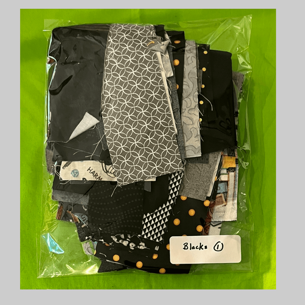 Fabric Scrap Bag - Black - Lake Wind Studio