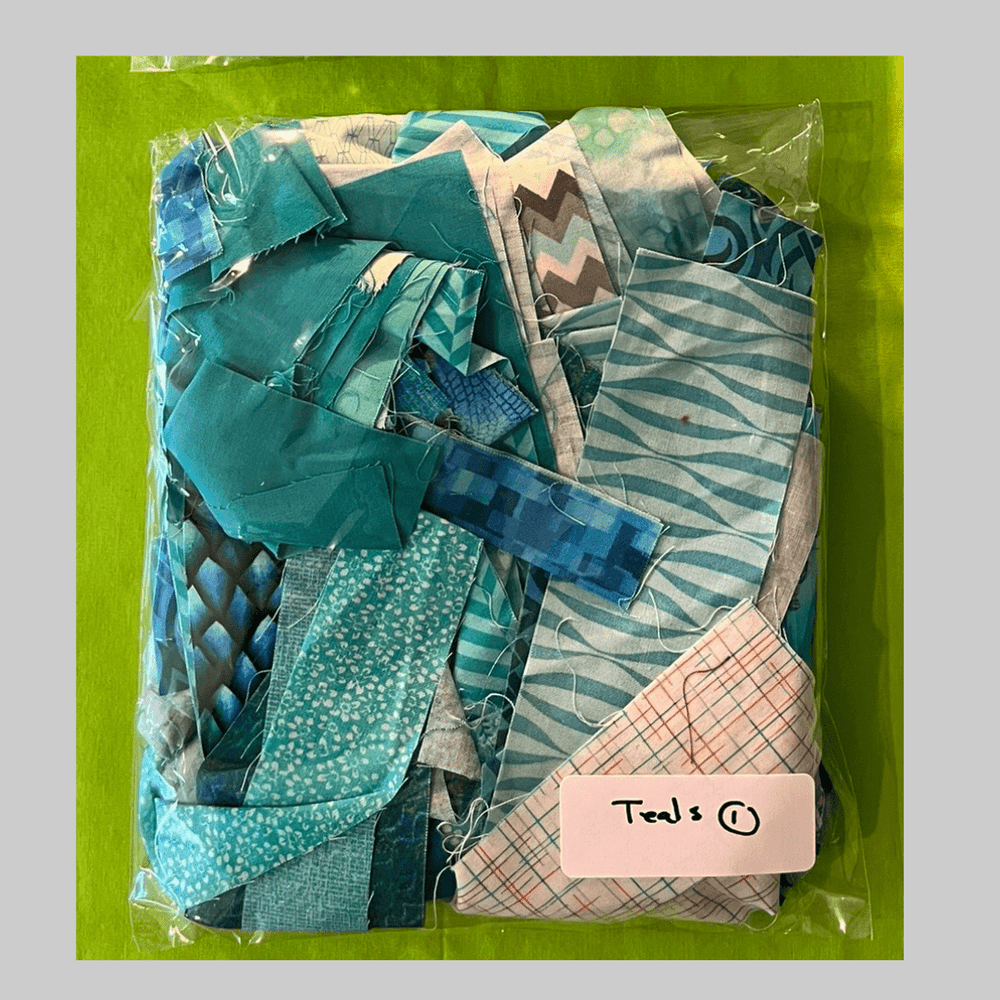 Fabric Scrap Bag - Teal - Lake Wind Studio