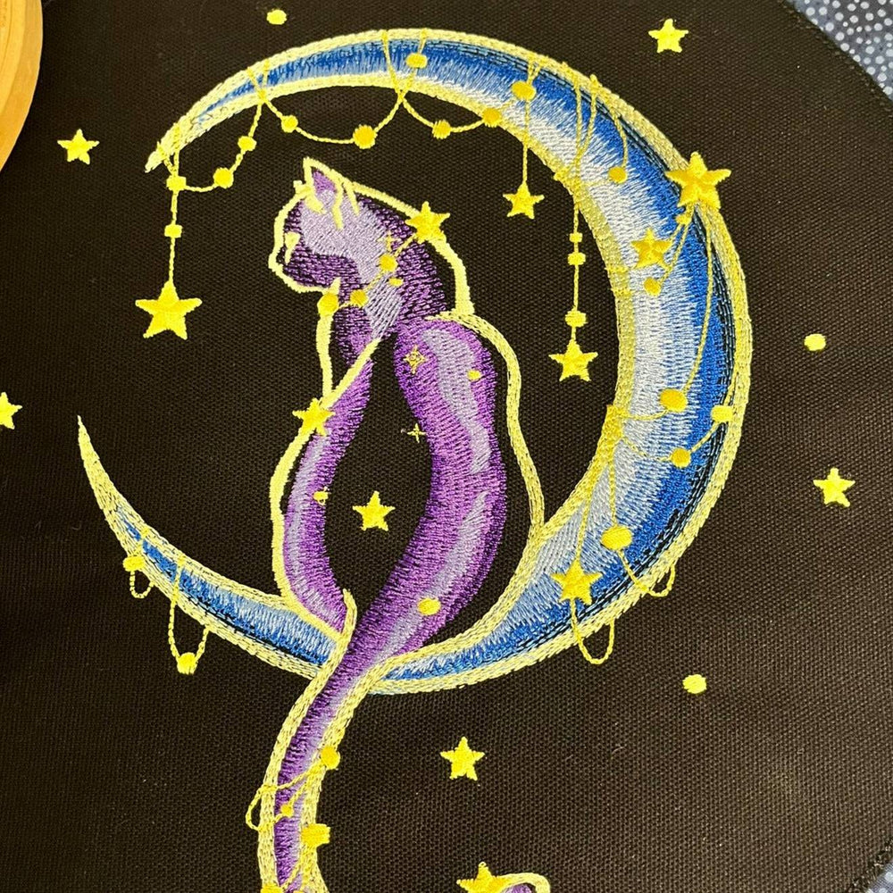 Project Bag - Cat on Moon - Lake Wind Studio