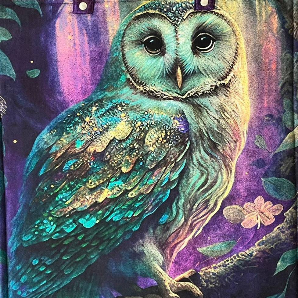 Project Bag - Owl in Teal - Lake Wind Studio
