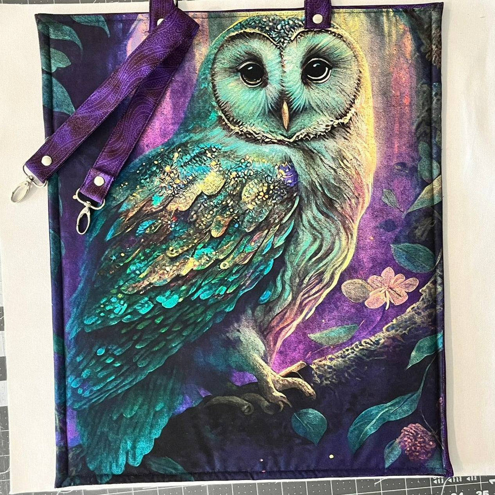 Project Bag - Owl in Teal - Lake Wind Studio