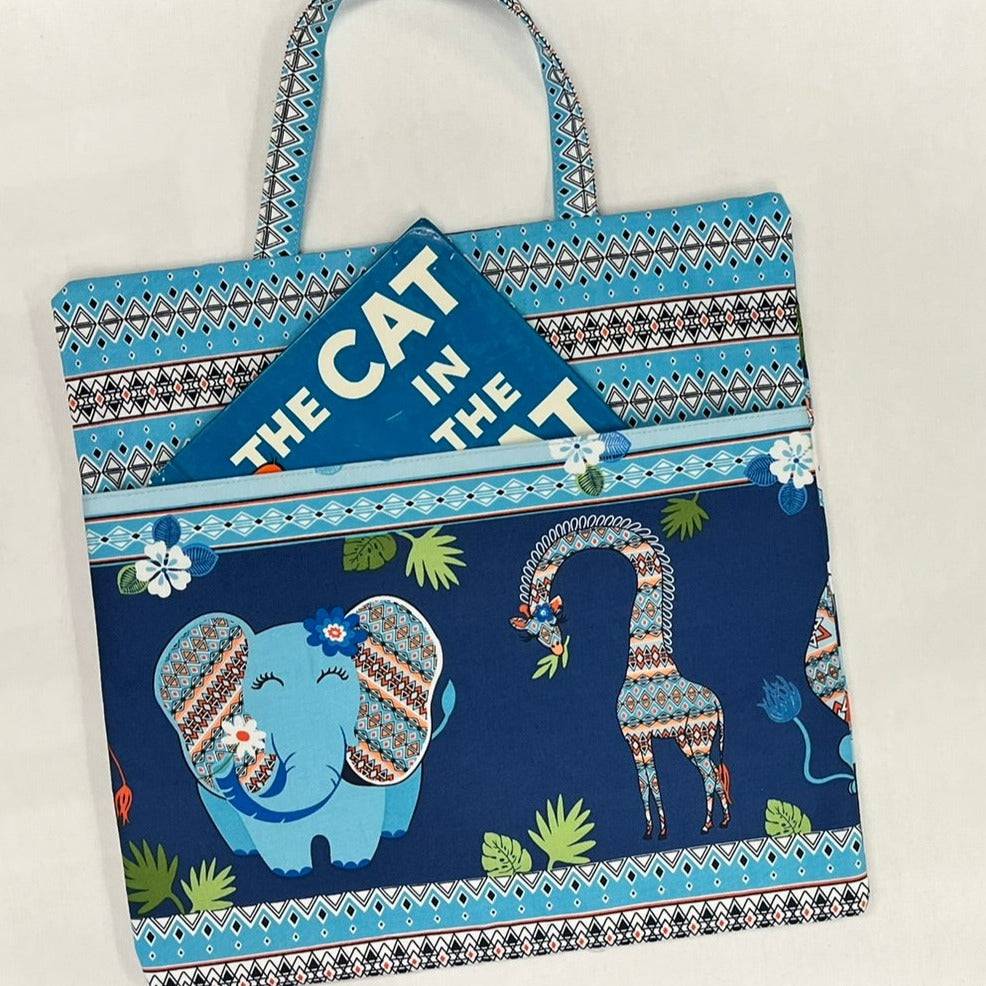 Reading Pillow - Travel Pocket Pillow - Blue Jungle - Lake Wind Studio