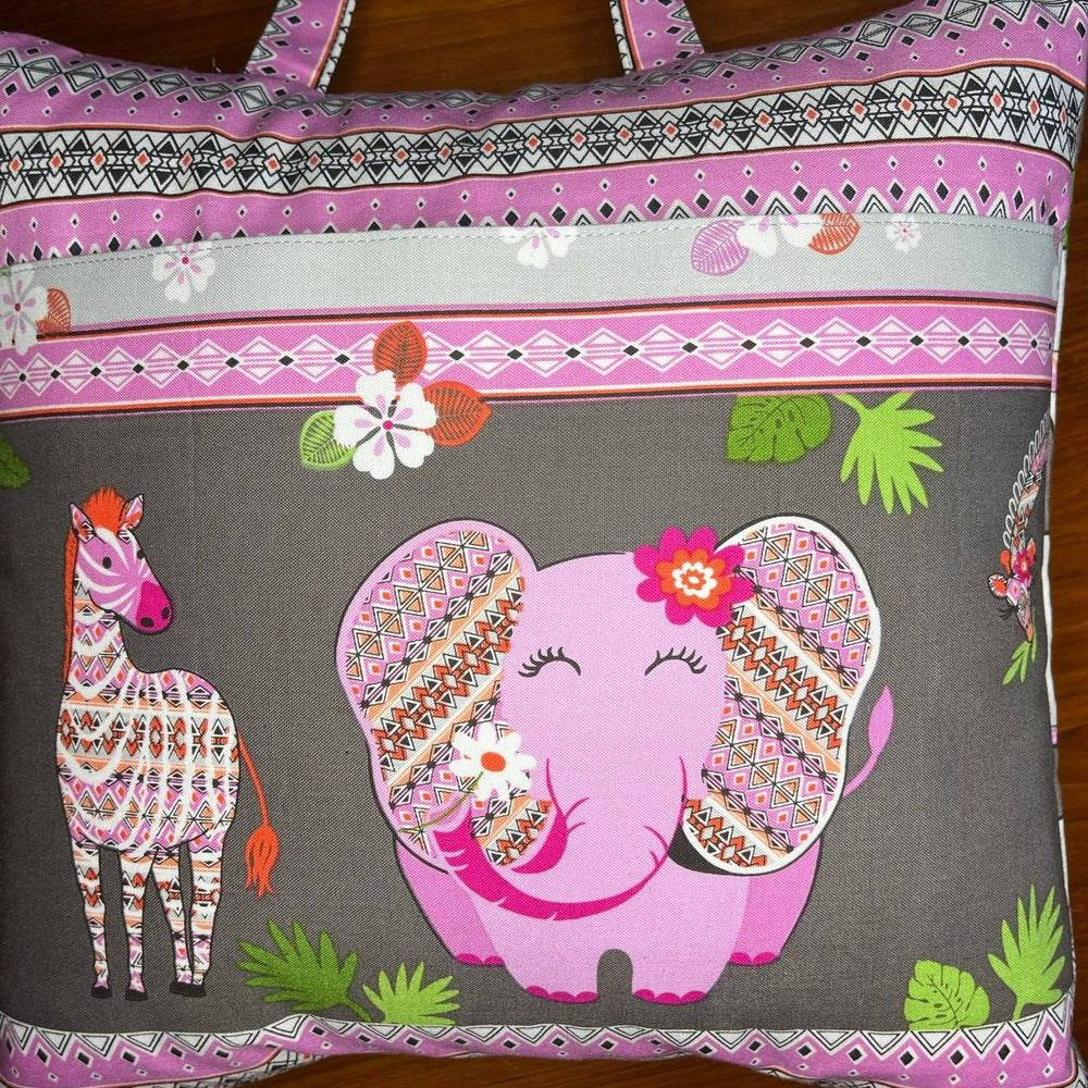 Reading Pillow - Travel Pocket Pillow - Pink Jungle - Lake Wind Studio