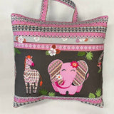 Reading Pillow - Travel Pocket Pillow - Pink Jungle - Lake Wind Studio