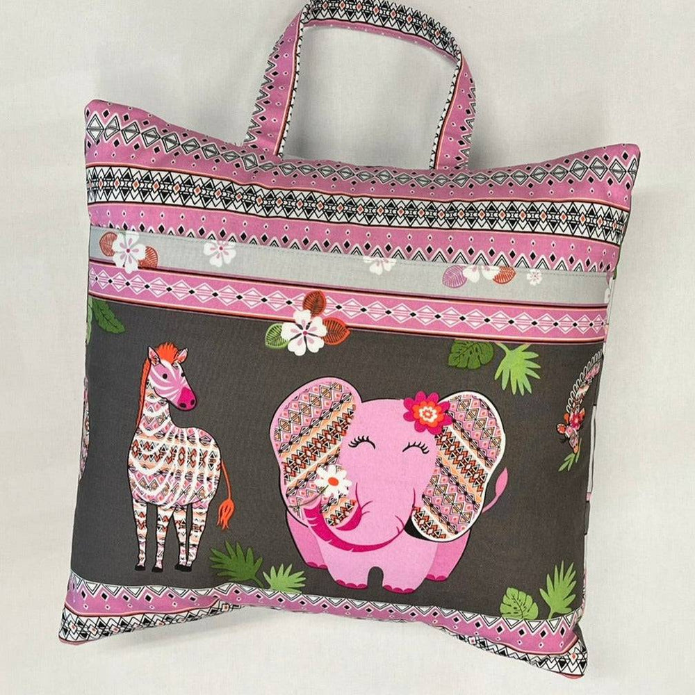 Reading Pillow - Travel Pocket Pillow - Pink Jungle - Lake Wind Studio