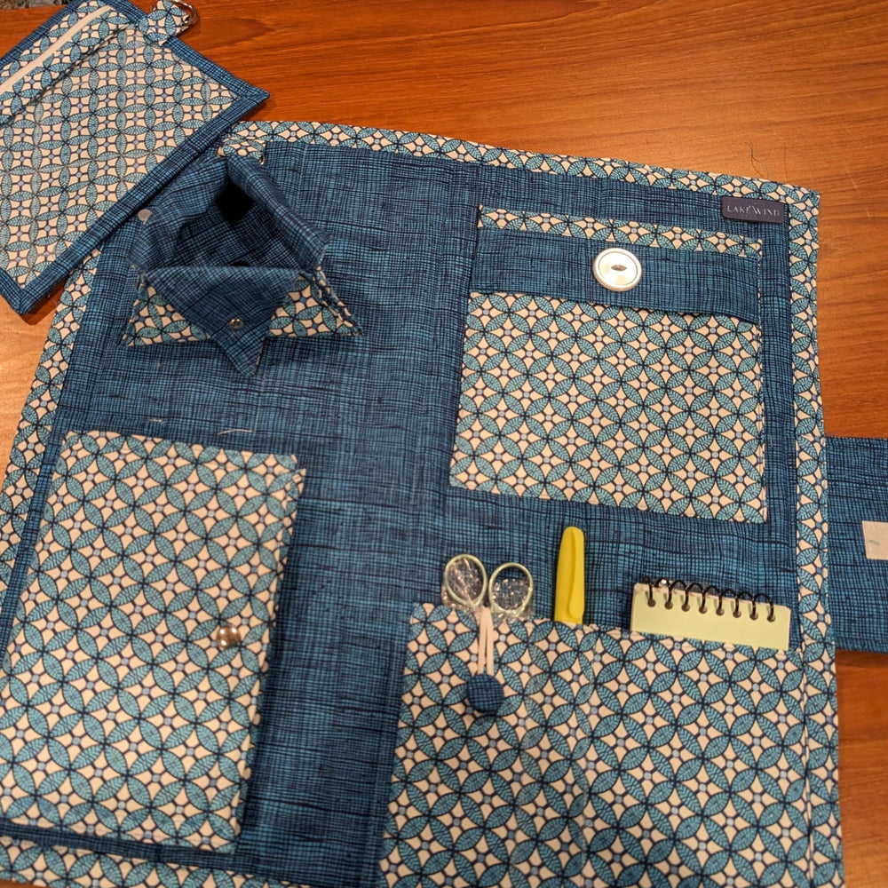 Retreat Mat - Travel Mat for Stitchers Blue on Blue - Lake Wind Studio