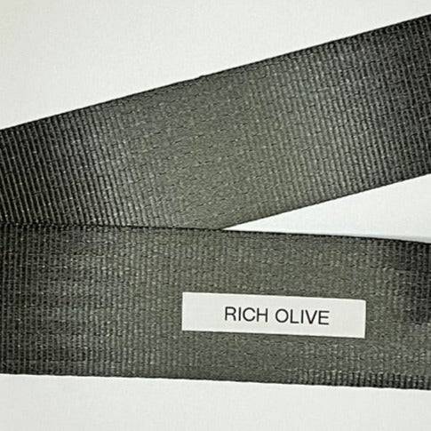 Seatbelt Webbing by the Yard - 2 Inch - Rich Olive - Lake Wind Studio