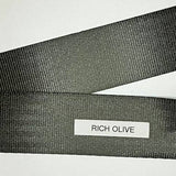Seatbelt Webbing by the Yard - 2 Inch - Rich Olive - Lake Wind Studio