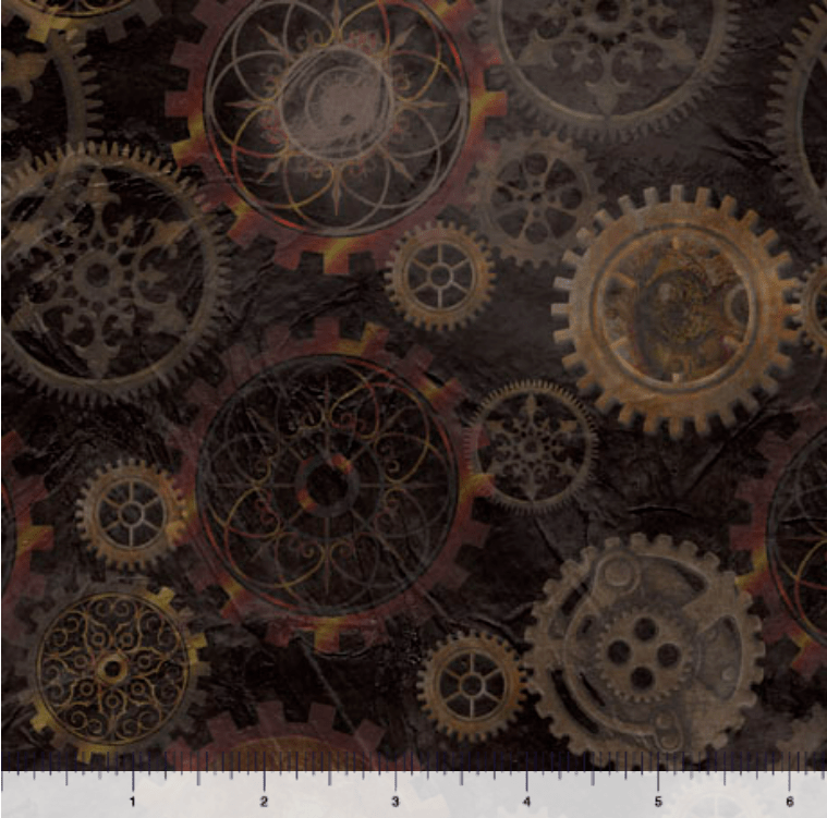 Steampunk Gears - Steampunk Fabric by the Yard - Lake Wind Studio