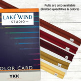 YKK Color Card, 4.5 YKK zippers, red, gold, yellow