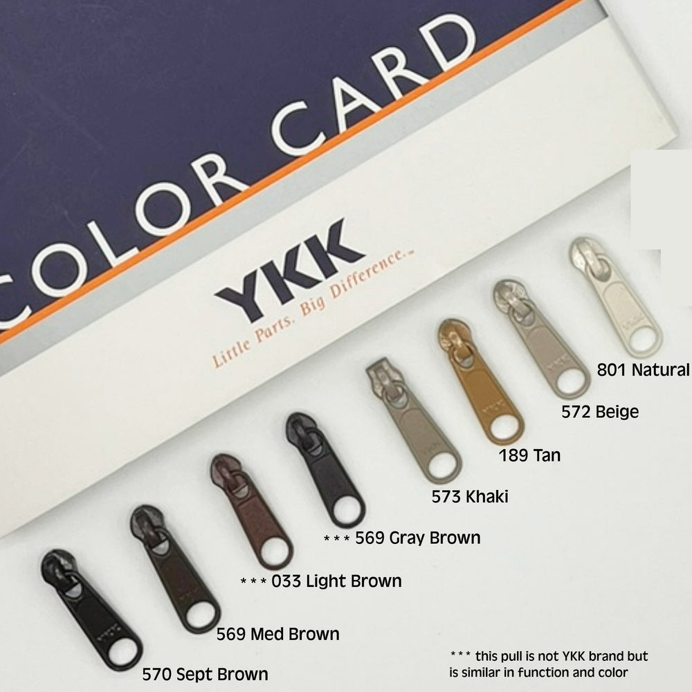 YKK 4.5 zipper pulls