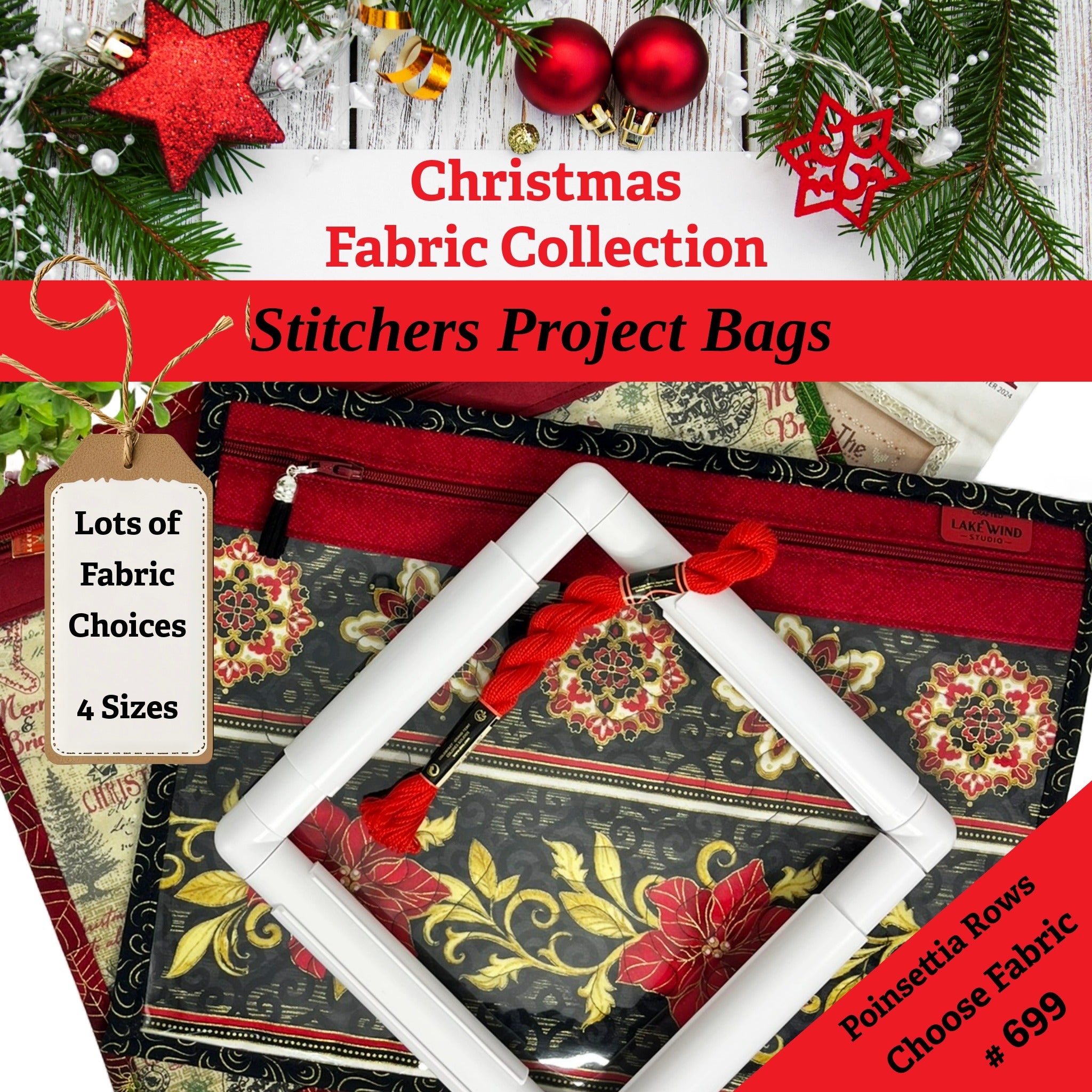 Cross Stitch Project Bag - Christmas Collection