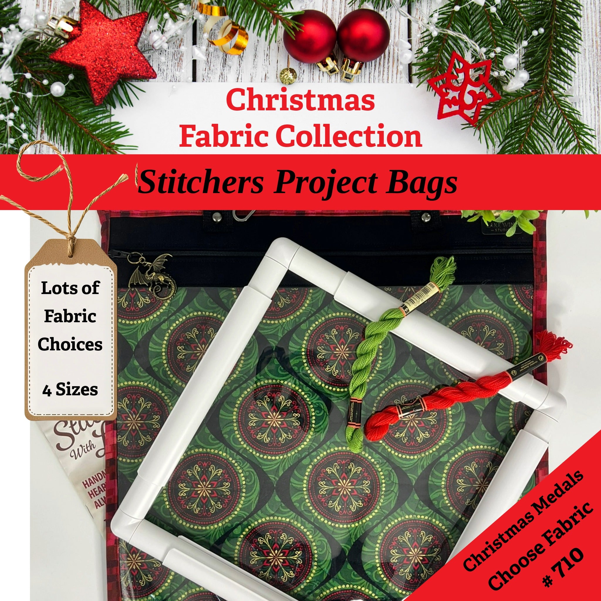 Cross Stitch Project Bag - Christmas Collection