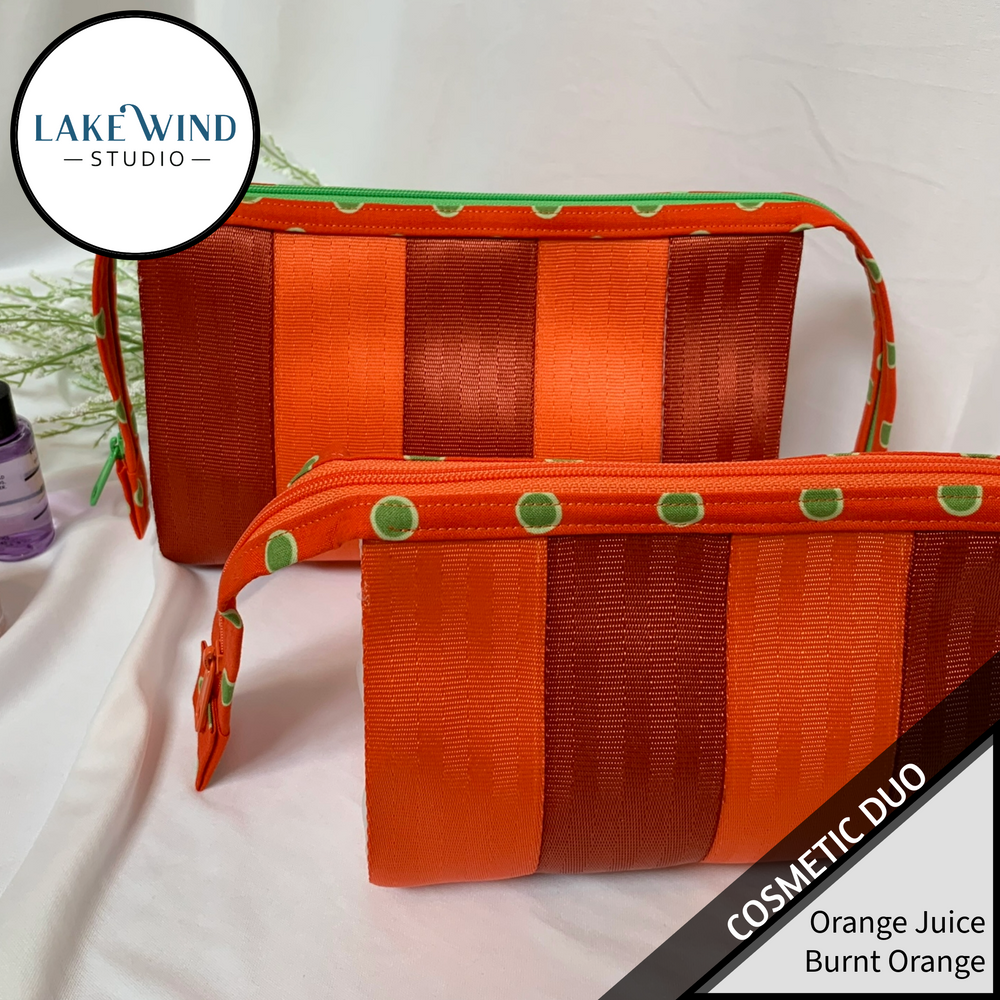 Cosmetic bag - makeup bag -  orange