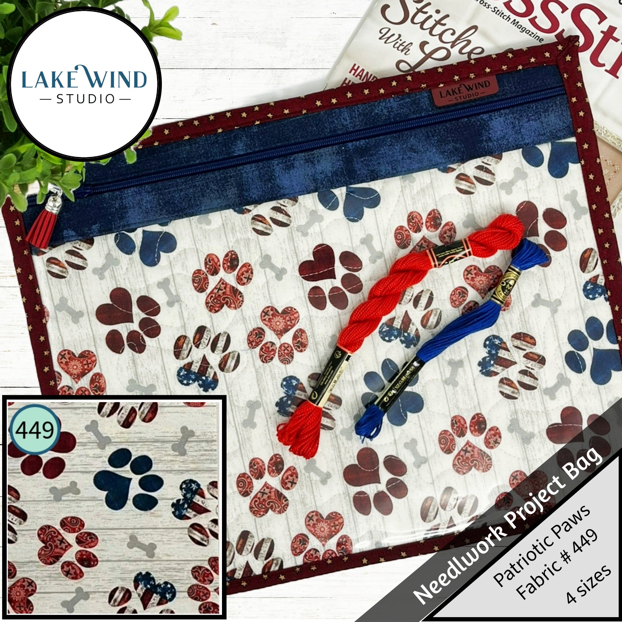 Cross Stitch Project Bag - Patriotic Collection