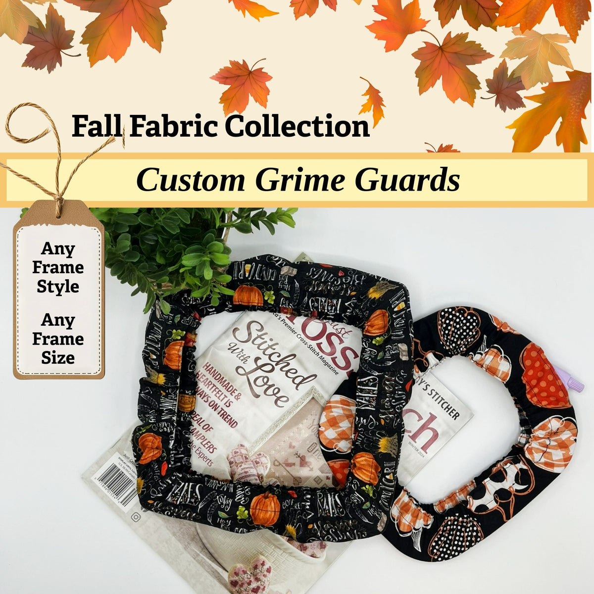 Grime Guards for Needlework Frames - Fall Fabrics