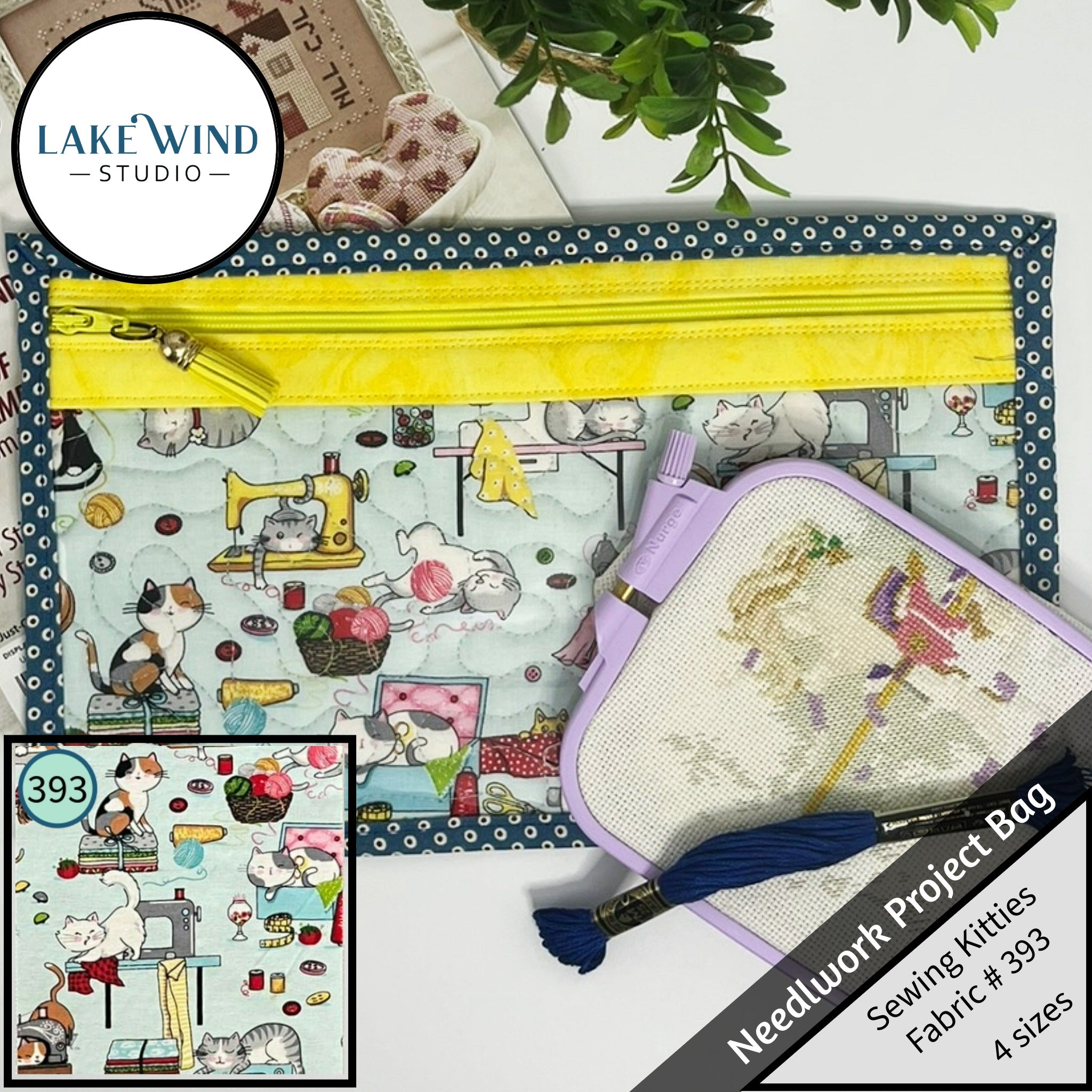 Cross Stitch Project Bag - Cat Collection