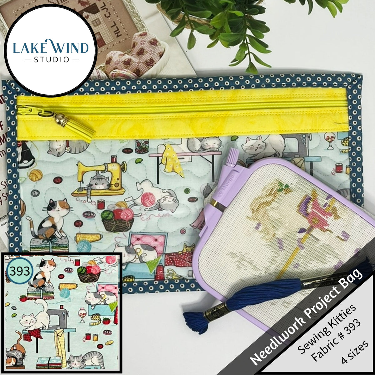 Cross Stitch Project Bag - Cat Collection