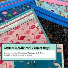 Cross Stitch Project Bag - Flamingo Collection