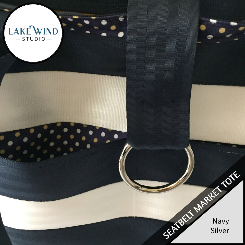Seatbelt tote bag - navy silver