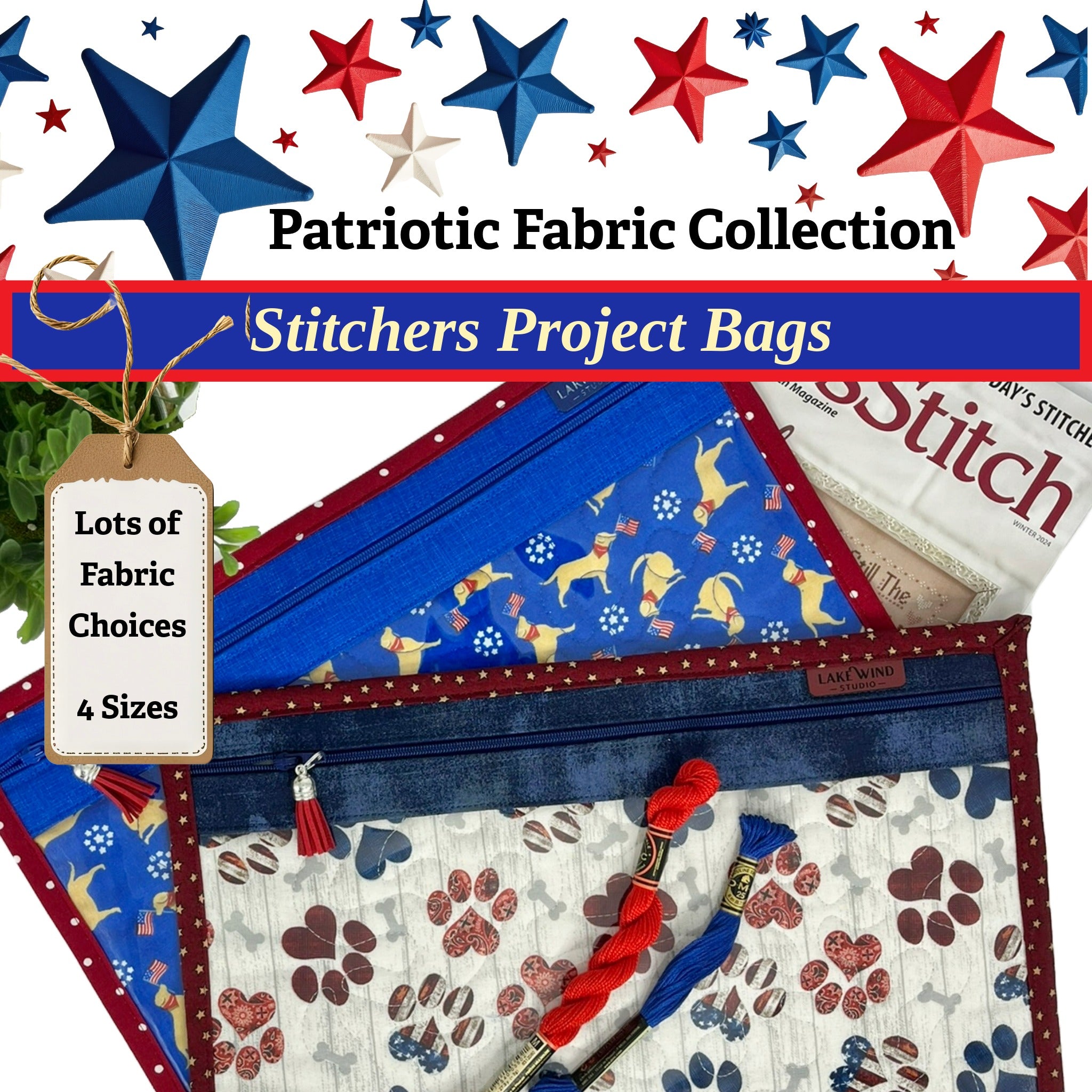 Cross Stitch Project Bag - Patriotic Collection