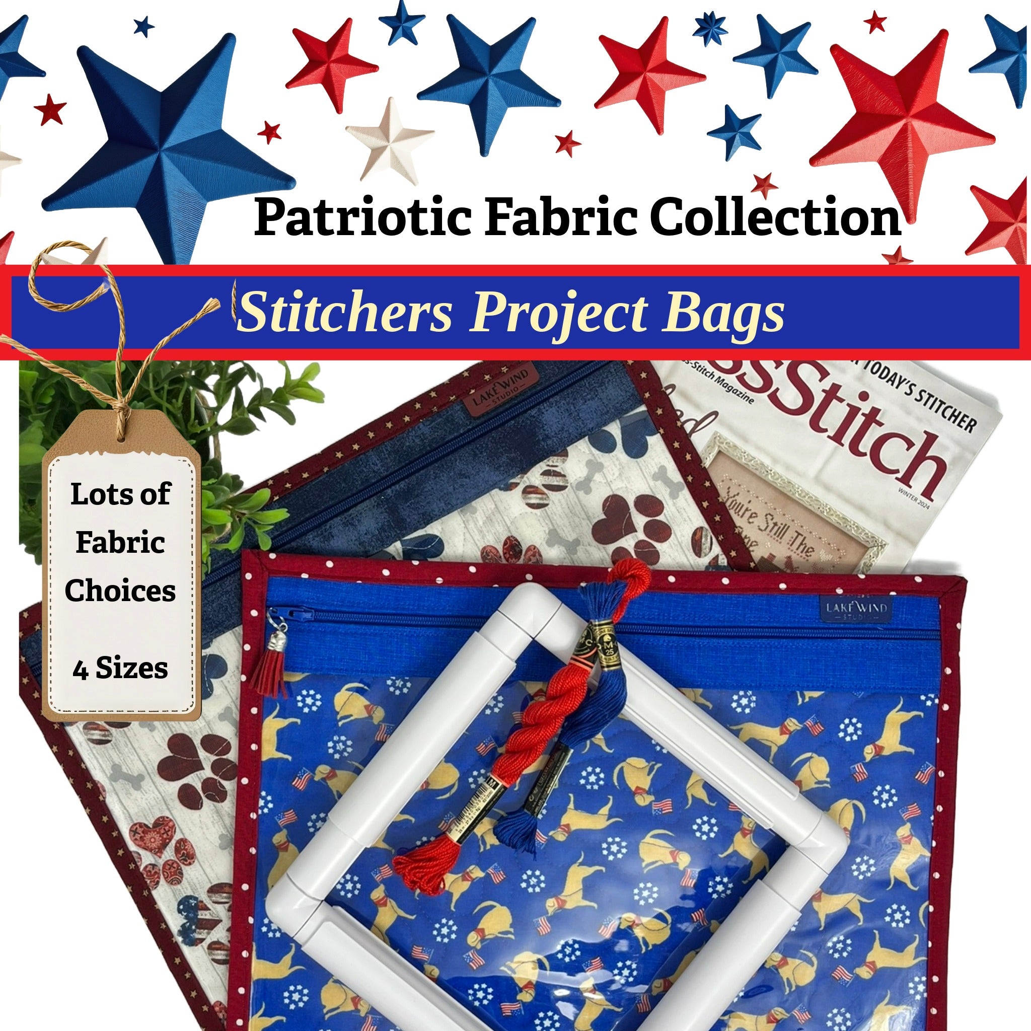 Cross Stitch Project Bag - Patriotic Collection