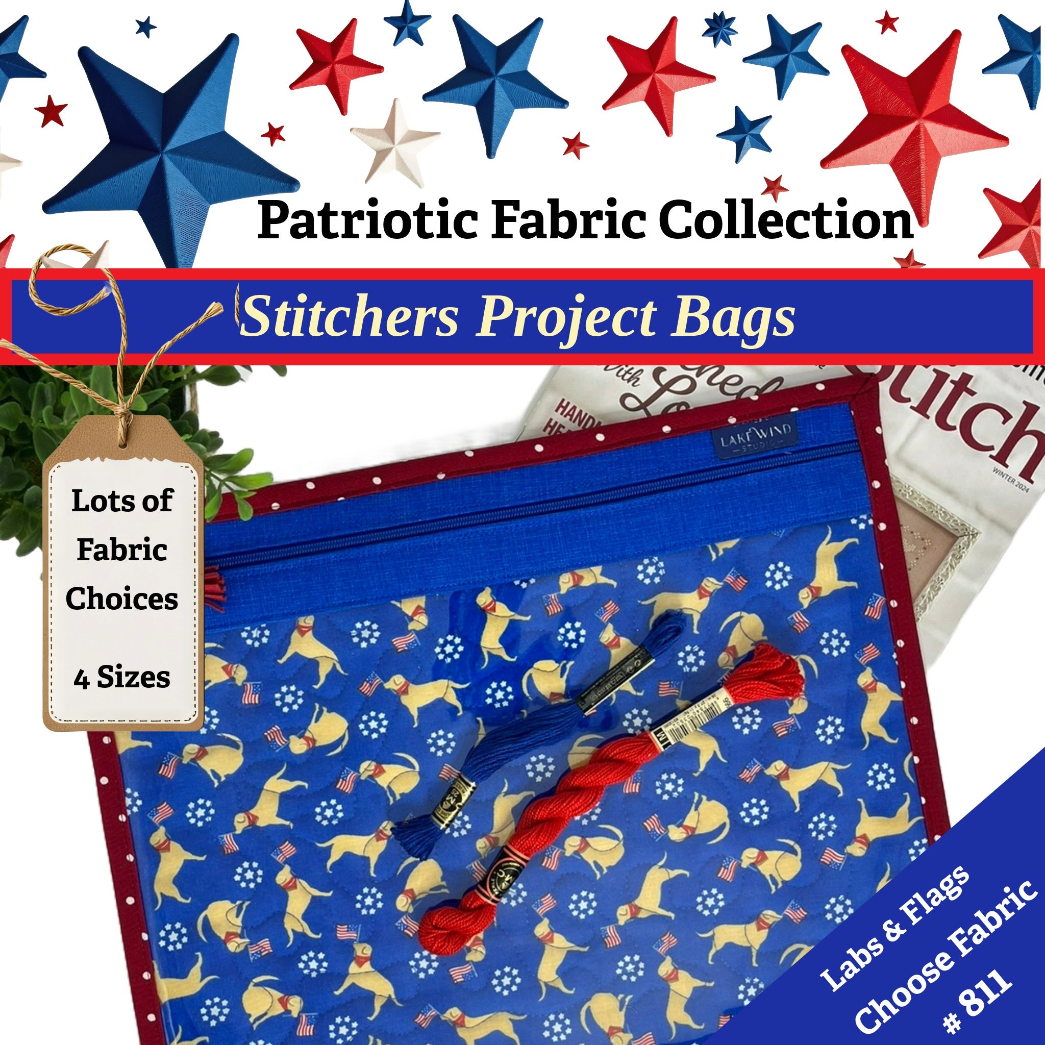 Cross Stitch Project Bag - Patriotic Collection