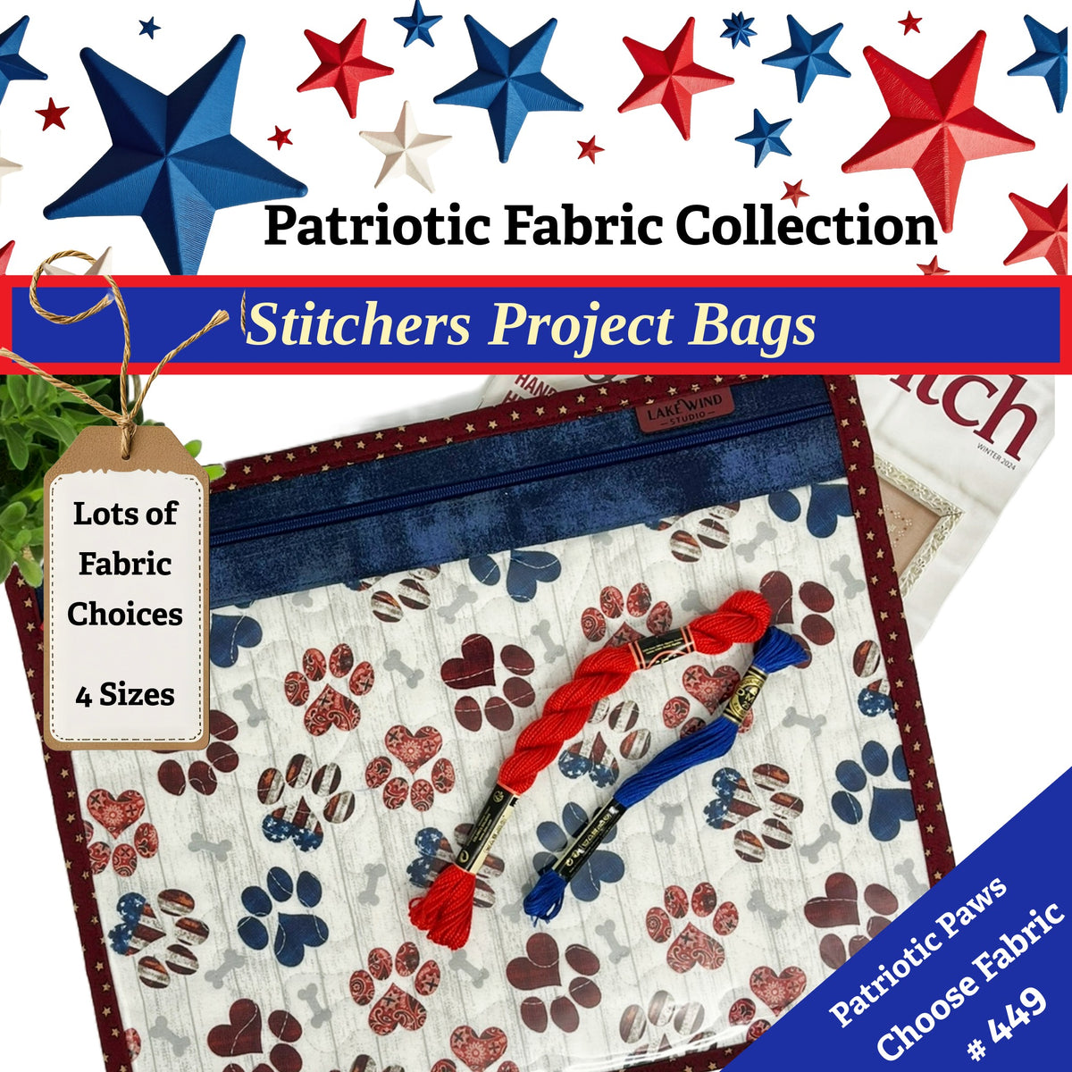 Cross Stitch Project Bag - Patriotic Collection
