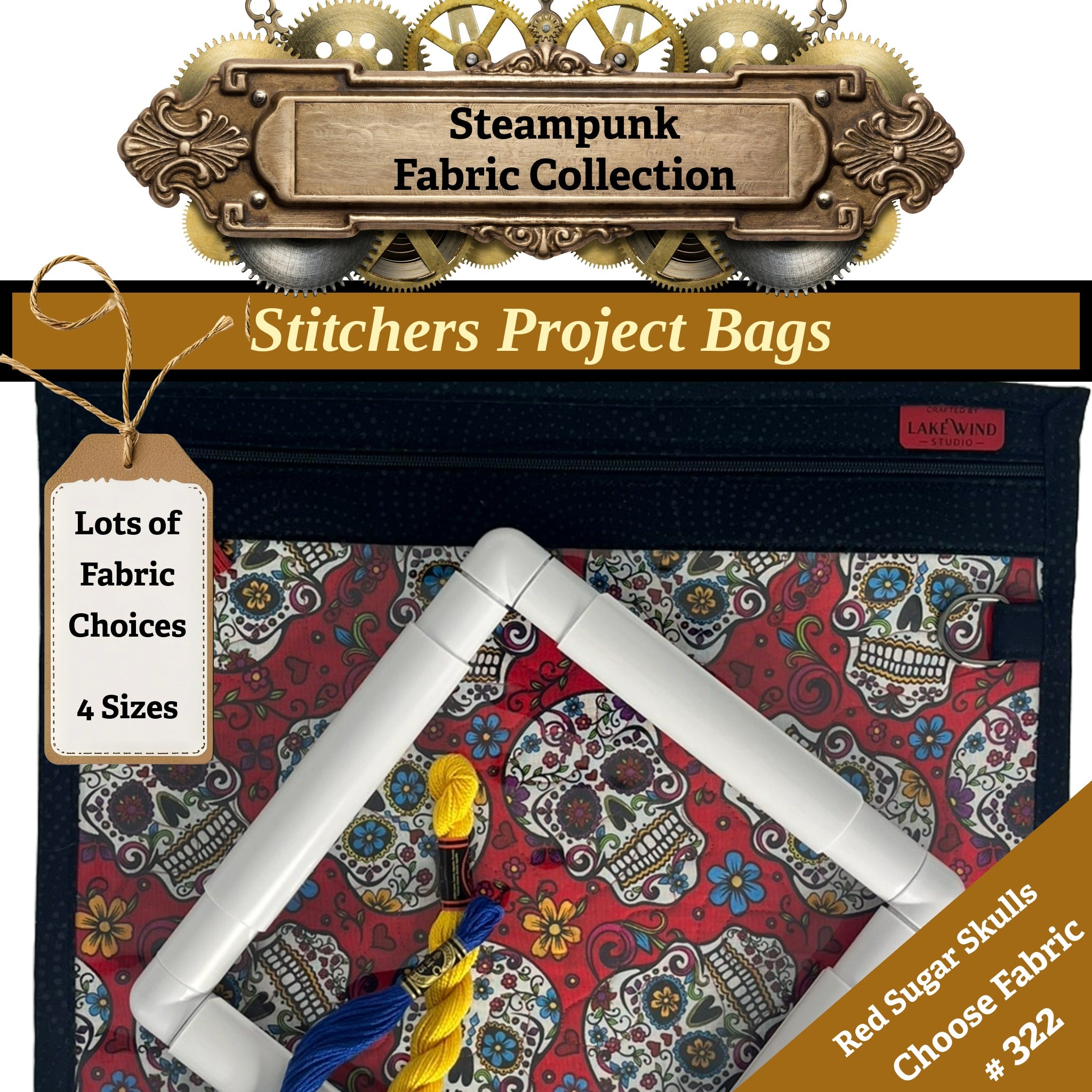 Cross Stitch Project Bag - Steampunk Collection