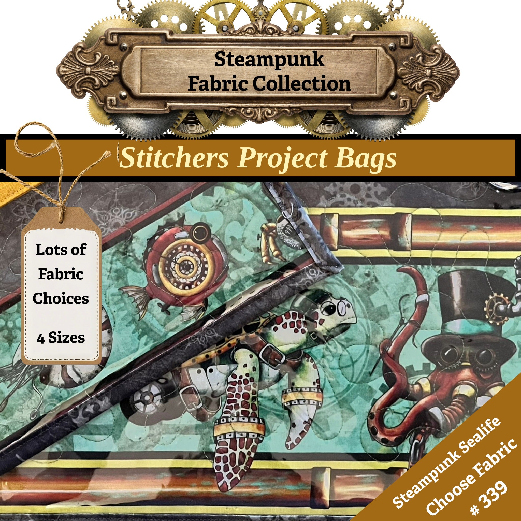 Cross Stitch Project Bag - Steampunk Collection