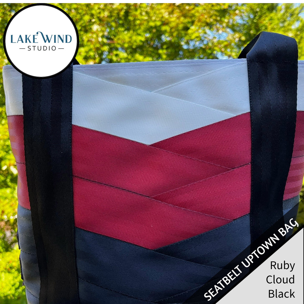 Uptown seatbelt bag - black, red, white