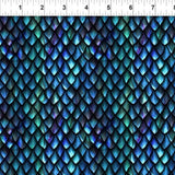 Blue Fury Dragon Scales - Fabric by the Yard - Lake Wind Studio